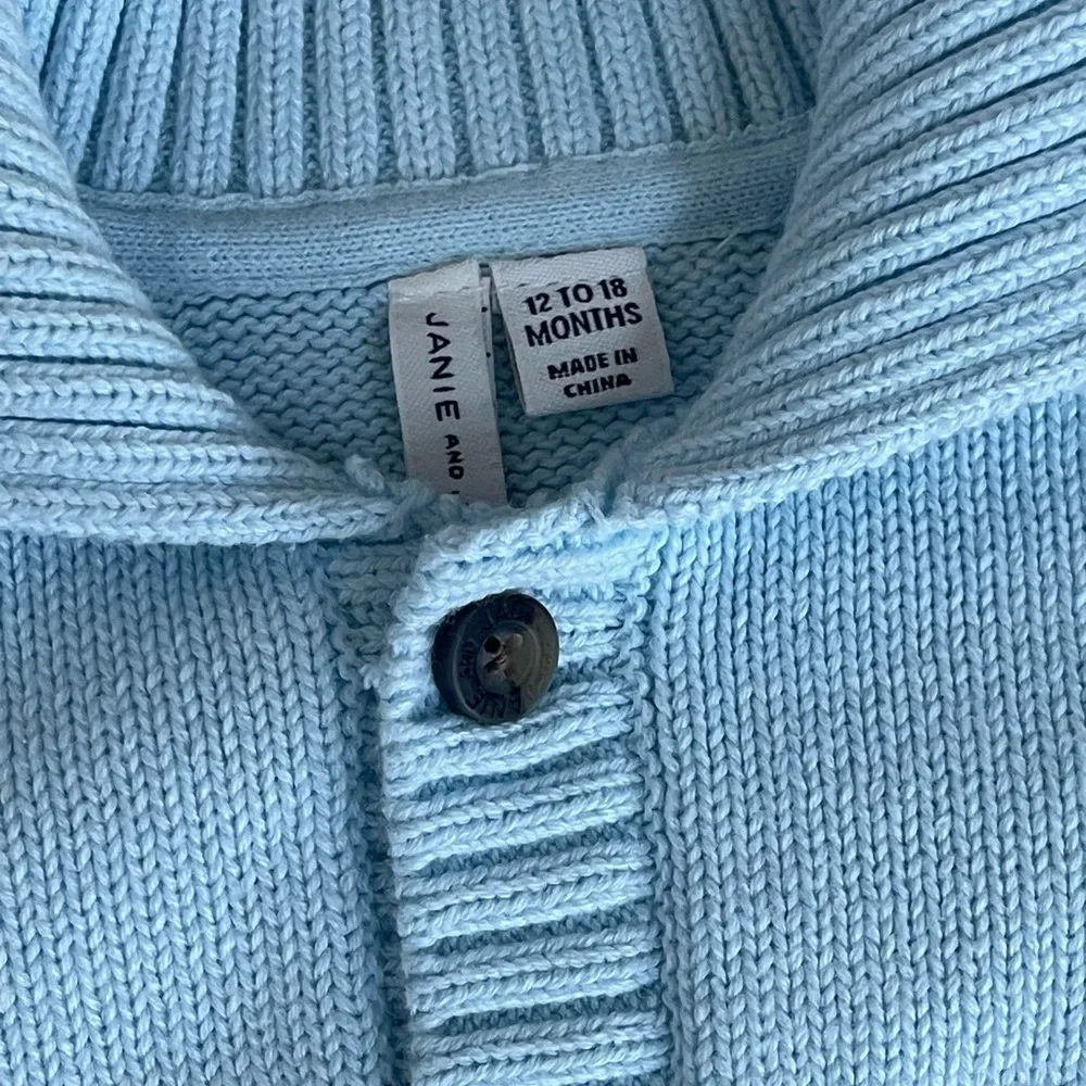 Janie & Jack | Baby Blue Feather Fair Isle Baby Fair Isle Cardigan 12-18mo.